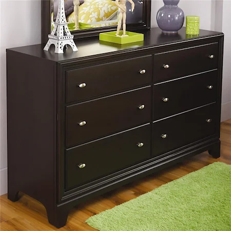 Contemporary 6 Drawer Dresser